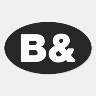B & OVAL STICKER