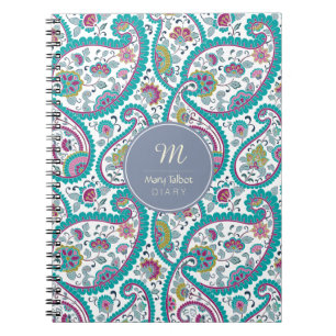 B Persian Boteley Pattern Monogram Diary N Notizblock