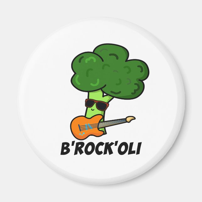 B-Rock-Oli Funny Rocker Broccoli Pun Magnet (Vorne)