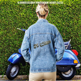 B Schooled Gray-white Jeansjacke