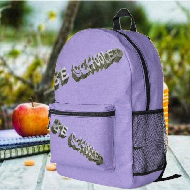 B Schooled Gray-Wht Bedruckter Rucksack (This B. Schooled Gray-Wht Printed Backpack, is cool enough, to motivate a student back to school!)