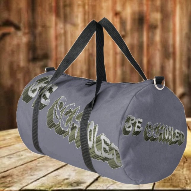 B Schooled Gray-Wht Duffle Bag (This duffle bag has a sporty look in its urban design!)