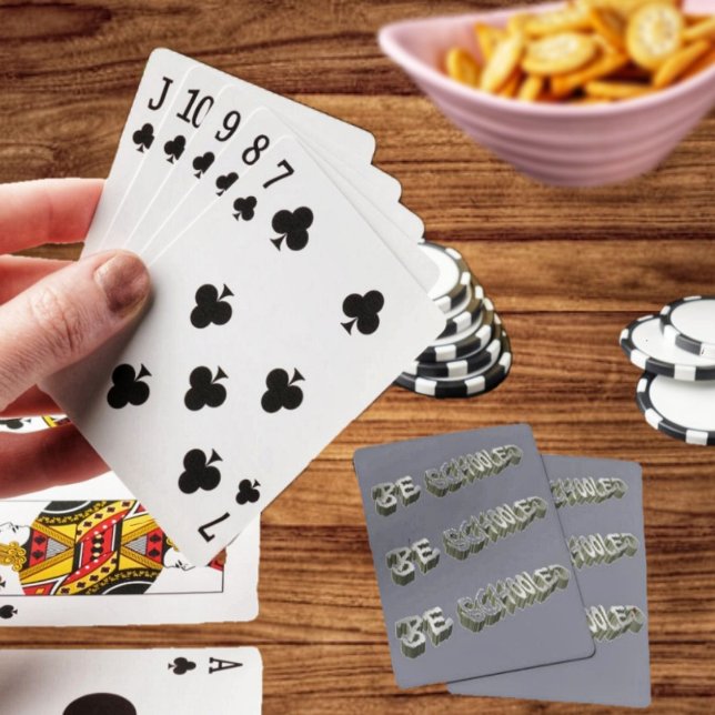 B Schooled Gray-Wht Spielkarten (Have a game of cards, even while school is on your mind!)