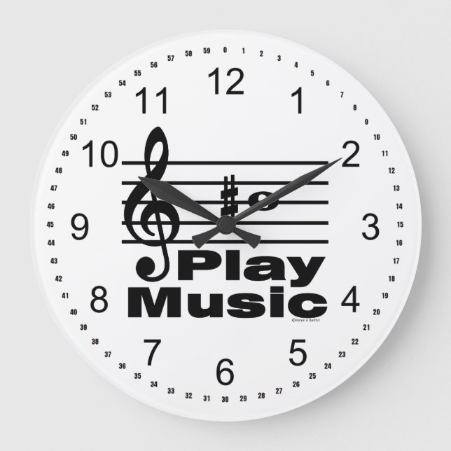 B Sharp Musical Notation Große Wanduhr (Vorderseite)
