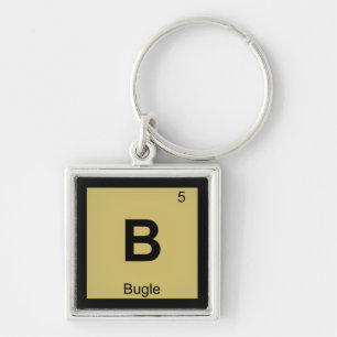 B - Signalhorn Musik Chemie Periodensystem Symbol Schlüsselanhänger