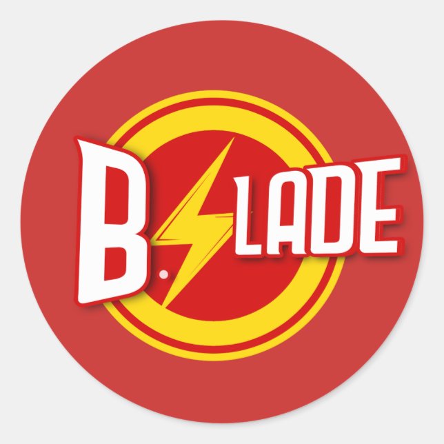 B.Slade-Blitz-Logo-Sticker Runder Aufkleber (Vorderseite)