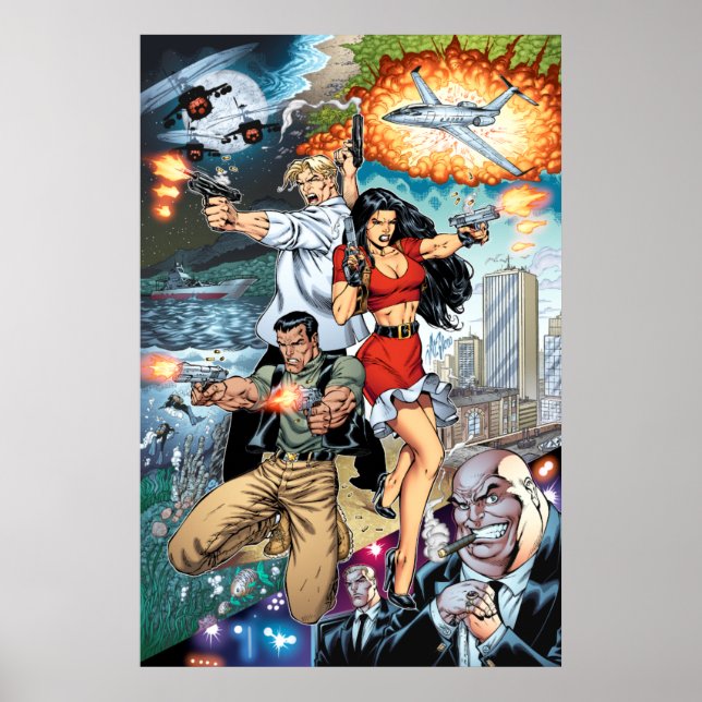 B@stard Stew Action Comic Art von Al Rio Poster (Vorne)