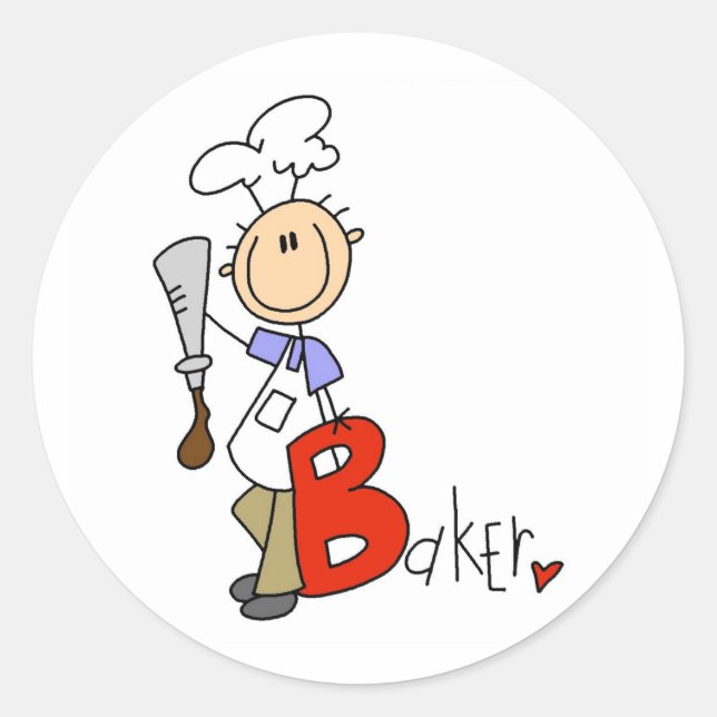 B steht für Baker Runder Aufkleber (Vorderseite)