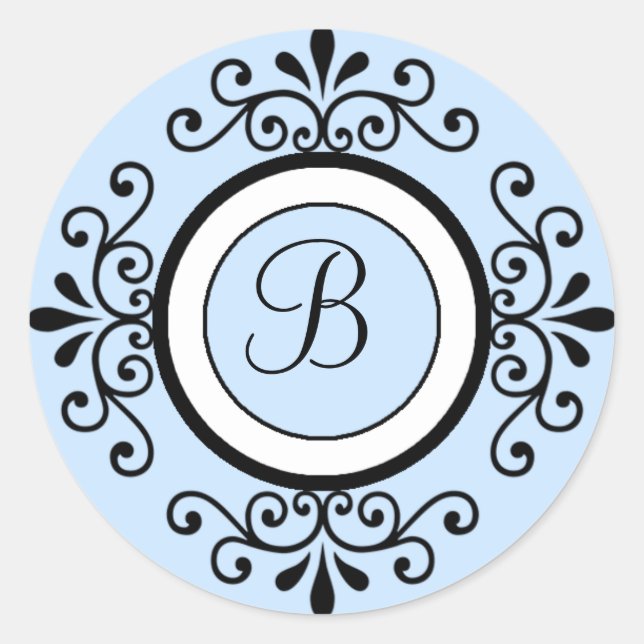 B Stickers Mariage d'enveloppe Monogramme (Devant)