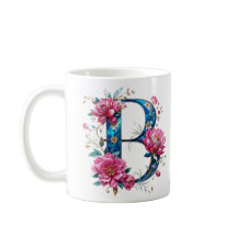 B Tasse für Kaffee - Blumendesign