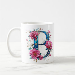 B Tasse für Kaffee - Blumendesign
