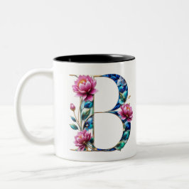 B Tasse für Kaffee - Blumendesign