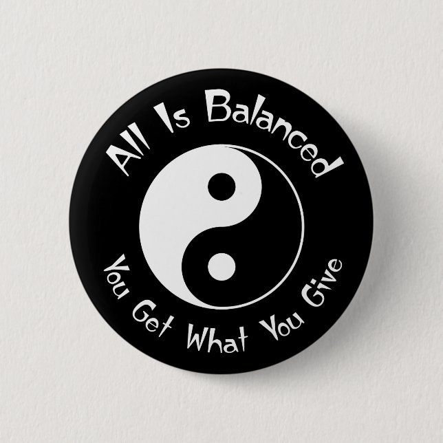 B u. w-Balance Yin Yang Knopf Button (Vorderseite)