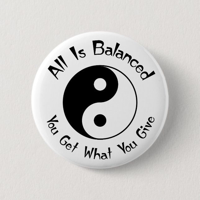 B u. w-Balance Yin Yang Knopf Button (Vorderseite)