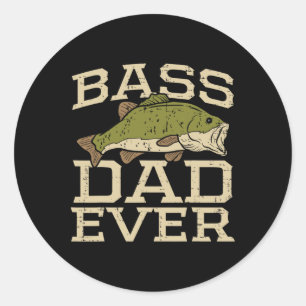 B Vater je Fischen Fischfang Fischer Fathers Day V Runder Aufkleber