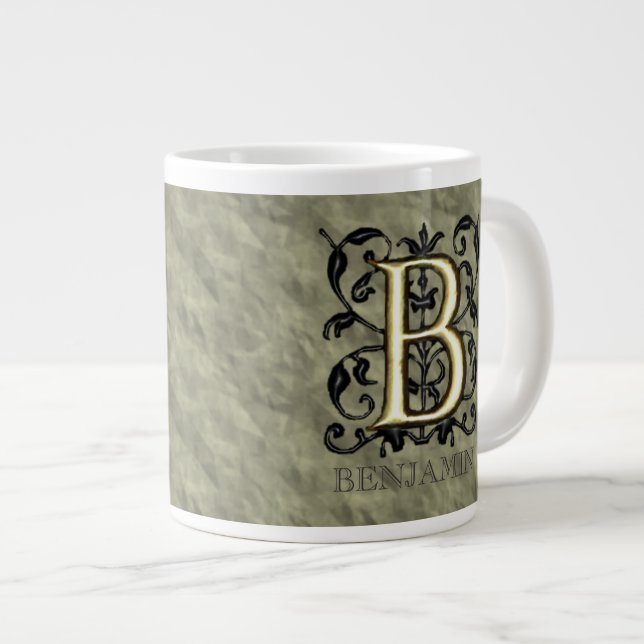 B - Vintages Monogramm Jumbo-Tasse (Vorderseite Rechts)