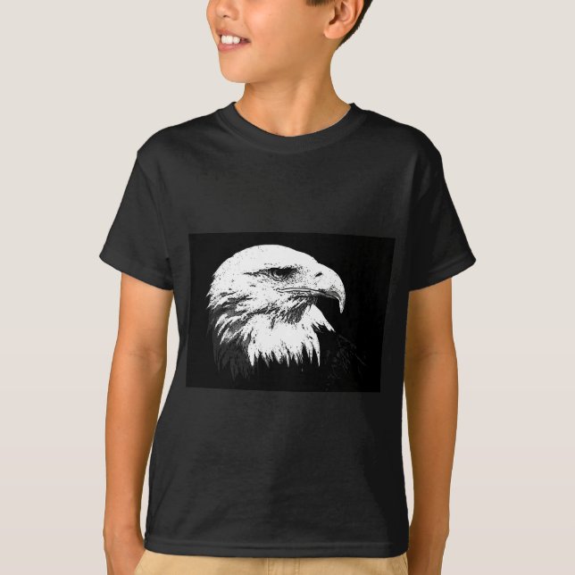 B&W American Bald Eagle T-Shirt (Vorderseite)