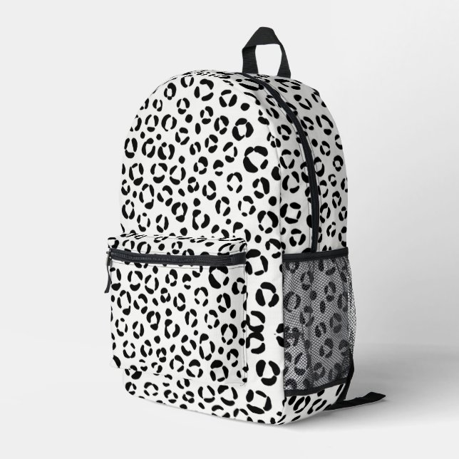 B&W Animal Print Sherpa Blanket Bedruckter Rucksack (Rückseitige Ecke Rechts)