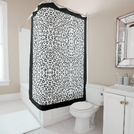 B&W Animal Print Sherpa Blanket Duschvorhang