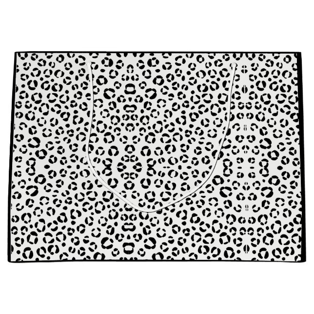 B&W Animal Print Sherpa Blanket Große Geschenktüte (Vorderseite)