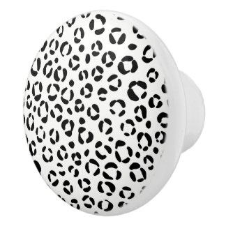 B&W Animal Print Sherpa Blanket Keramikknauf
