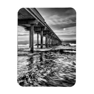 B&W-Anlegesteg im Morgengrauen, Kalifornien Magnet