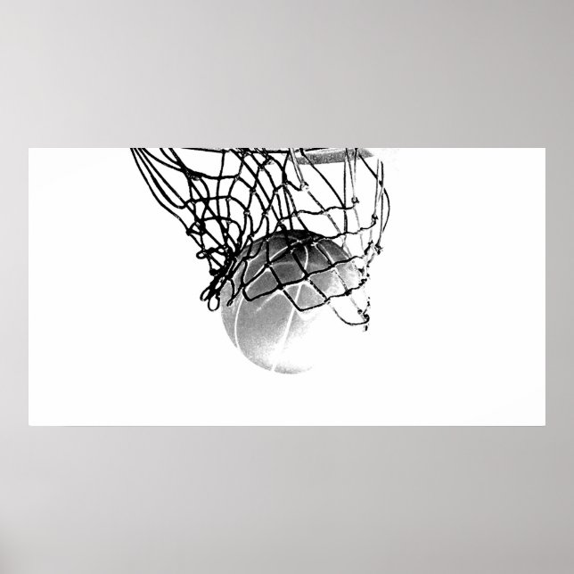 B&W Basketball Ball Print Poster (Vorne)