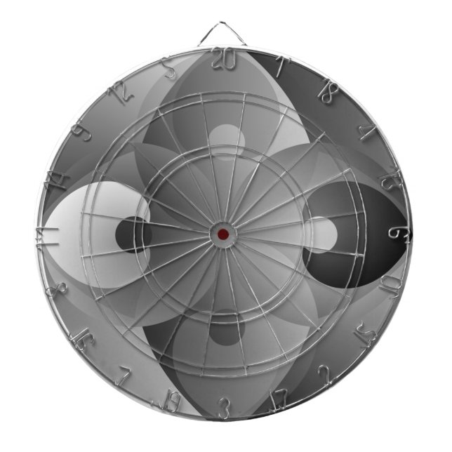B/W Bilanz von Kenneth Yoncich Dartscheibe (vorne)