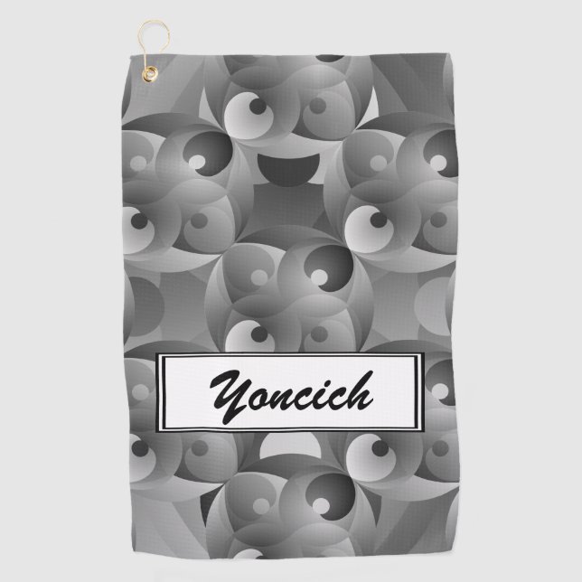 B/W Bilanz von Kenneth Yoncich Golfhandtuch (Vorderseite)