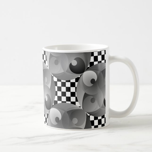 B/W Bilanz von Kenneth Yoncich Kaffeetasse (Rechts)