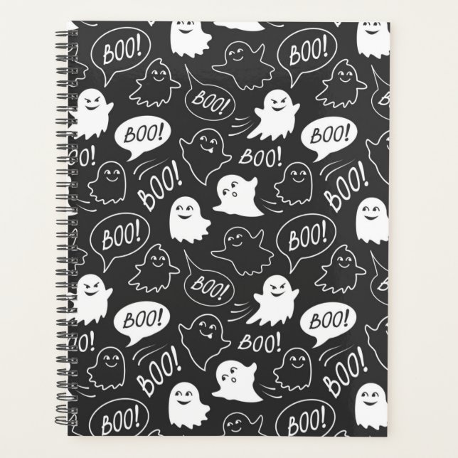 B&W Cute Doodle Halloween Motif (Devant)