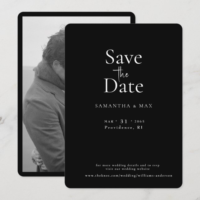 B/W Die beiden Fotos B/W Save the Date (Vorne/Hinten)