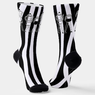 B & W drei Kaffeemaschinen gestreifter Kaffee Socken