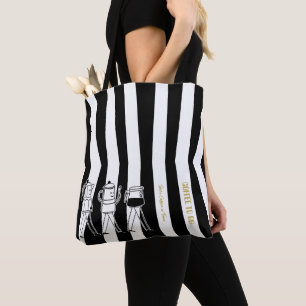 B & W drei Kaffeemaschinen gestreifter Kaffee Tasche