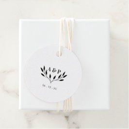 B & W | Einfache moderne Hochzeit Vielen Dank für  Geschenkanhänger