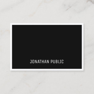B&W Elegant Schwarz-weiß Einfach Beruflich Visitenkarte