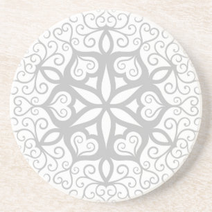 B&W Fractal Flower Embellisment 4 Dessous de verre