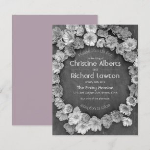 B & W Garden Hellebore Faire-part de mariage