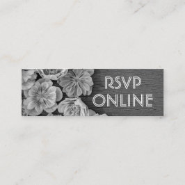 B & W Garden Hellebore Mini Web RSVP Card Mini Visitenkarte
