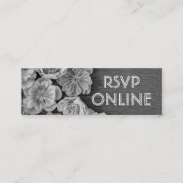 B & W Garden Hellebore Mini-Web-RSVP-Karte Mini Visitenkarte