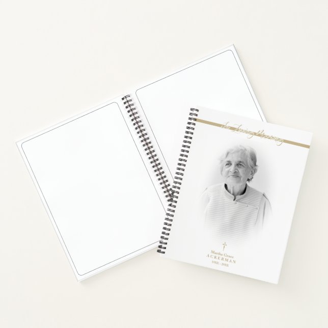 B&W Golden Foto Remembrance Service Liebe Notizbuch (Innenseite)