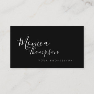 b/w handgeschriebener, kurviger Schriftart-Stil fe Visitenkarte