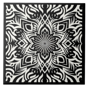 B&W Harmony (mit Grenze) Fliese