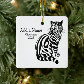 B&W Illustration & Text 2 ・ Louis Wain ・ Ornament