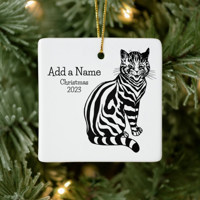 B&W Illustration & Texte 2 ・ Louis Wain ・ Ornement (Arbre)