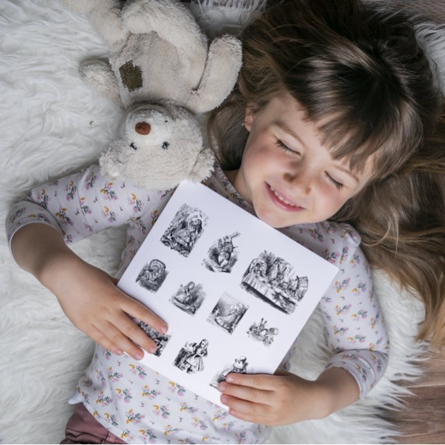 B&W Illustrationen Alice's Adventures in Wonderlan Aufkleber (Von Creator hochgeladen)