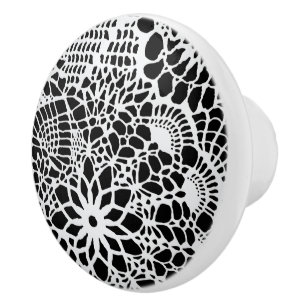 B & W Imitate Häkelmuster Keramikknauf