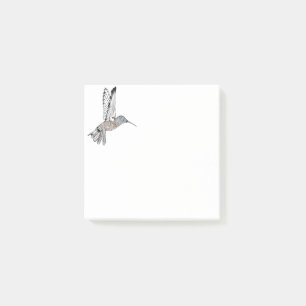 B + W Kolorisierter Hummingbird Post-it Klebezettel