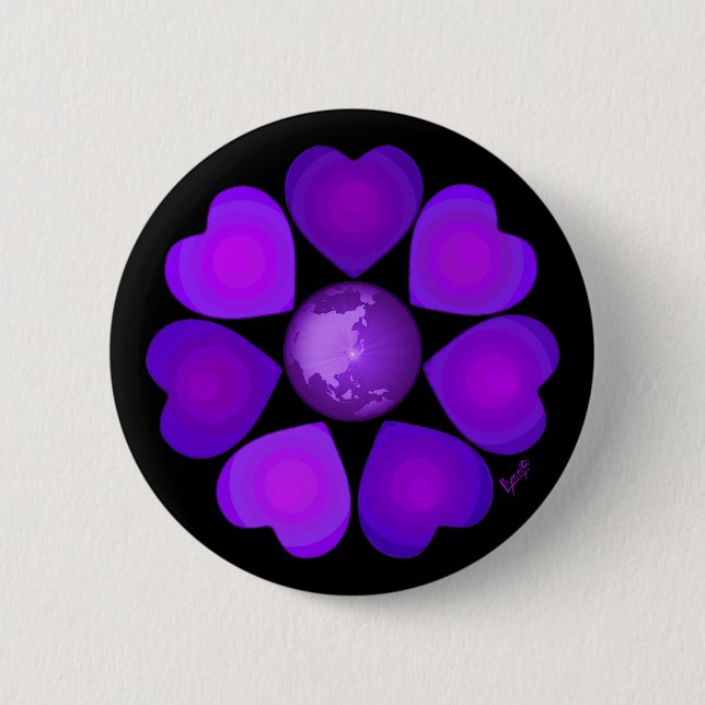 B&W Lila Hearbeating Button (Vorderseite)