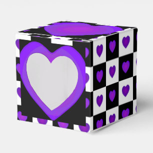 B&W Lila Hearbeating Geschenkschachtel